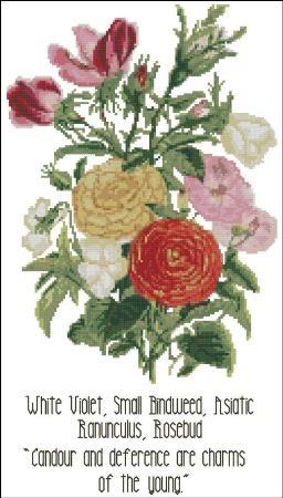 (image for) Floral Emblems 002-White Violet, Small Bindweed, Rosebud